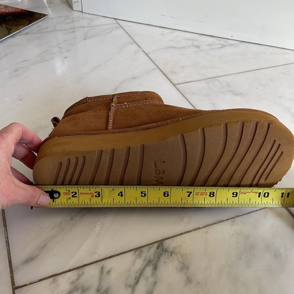 Lamo, 8, fleece lined tan leather platform ankle bootie warm cozy EUC - Picture 10 of 11
